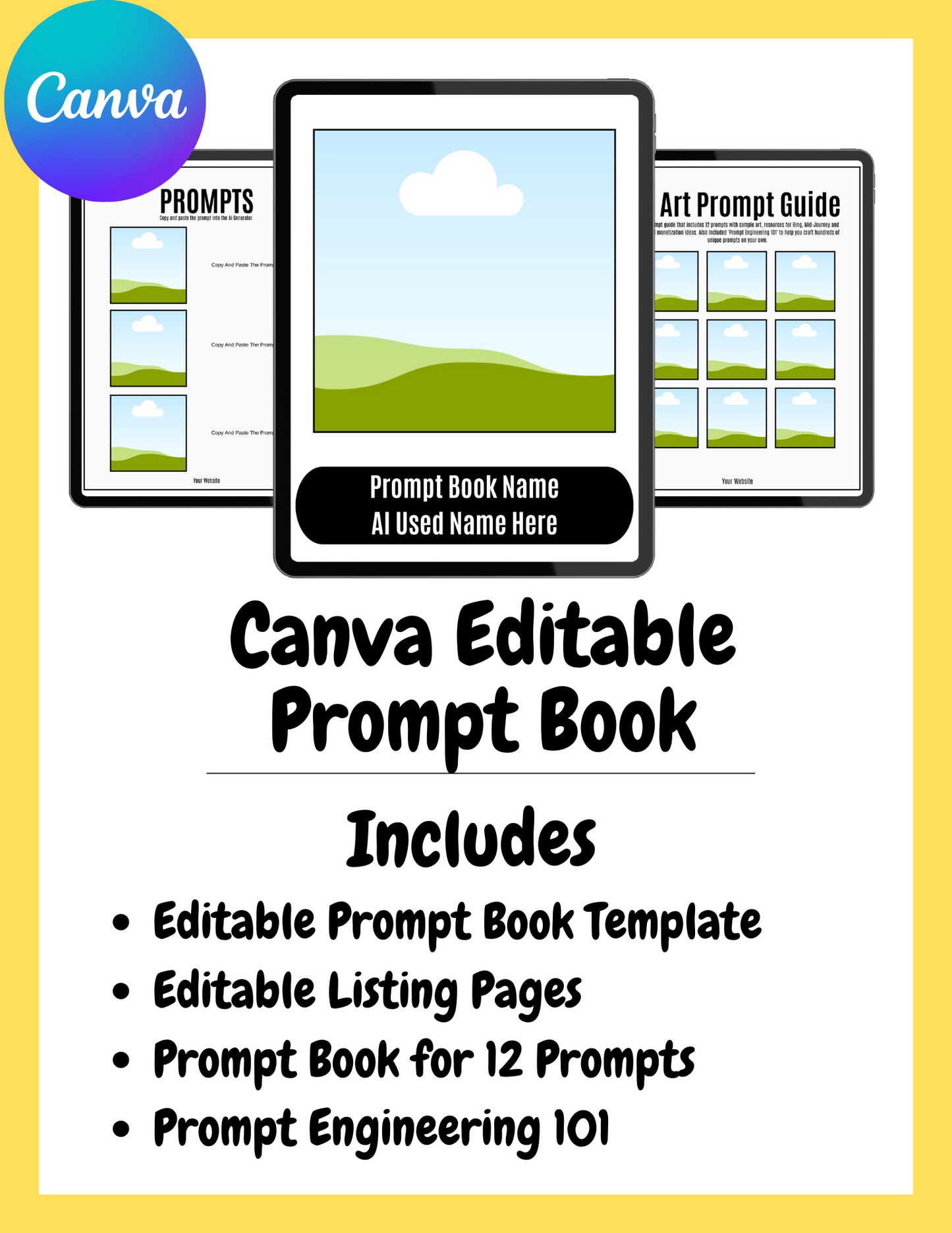 Canva Editable Prompt Book Bundle