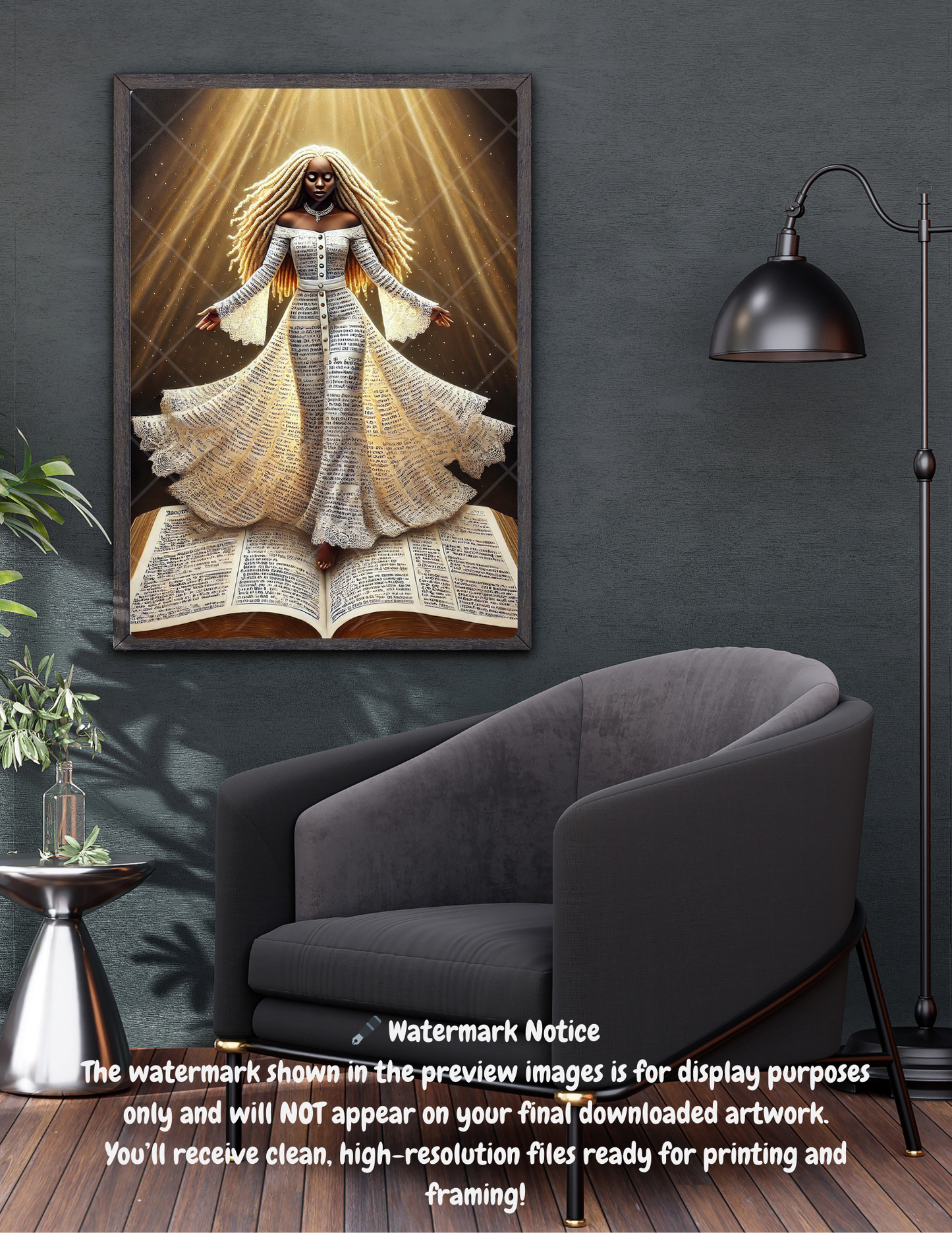 Radiant Melanin Royalty Wall Art – Digital Download with PLR Rights | Afrocentric Divine Feminine Decor