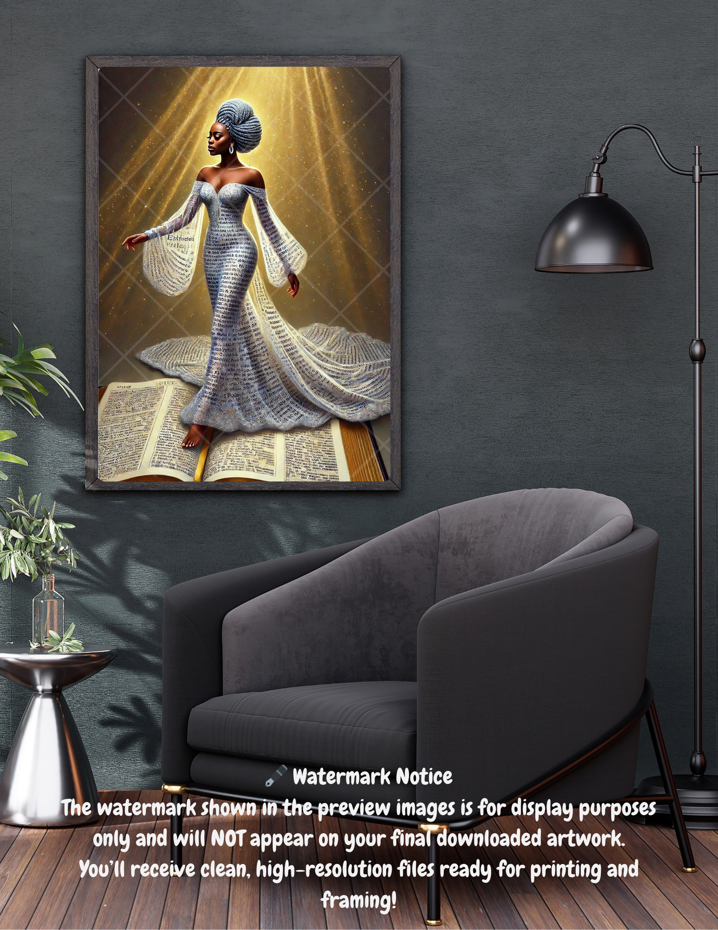 Radiant Melanin Royalty Wall Art – Digital Download with PLR Rights | Afrocentric Divine Feminine Decor