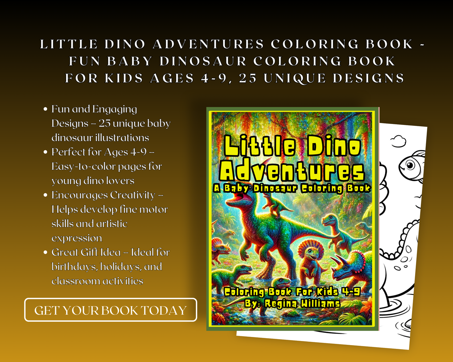 Little Dino Adventures Coloring Book - Fun Baby Dinosaur Coloring Book for Kids (Paperback Book)