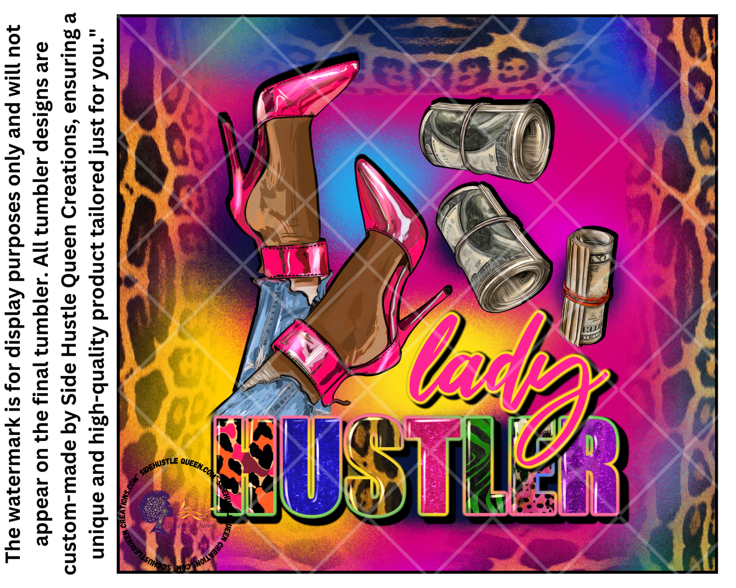 Lady Hustler Tumbler - 20oz Stainless Steel Boss Babe Travel Mug