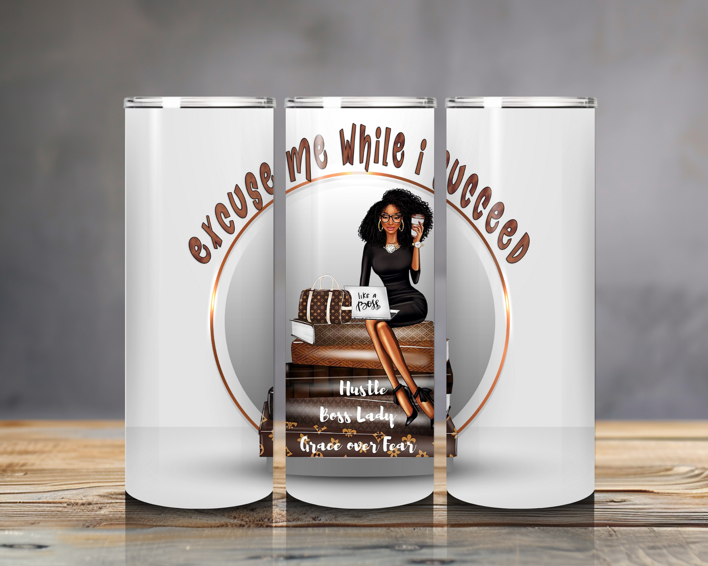 Boss Lady Tumbler - 20oz Stainless Steel Hustle & Success Travel Mug