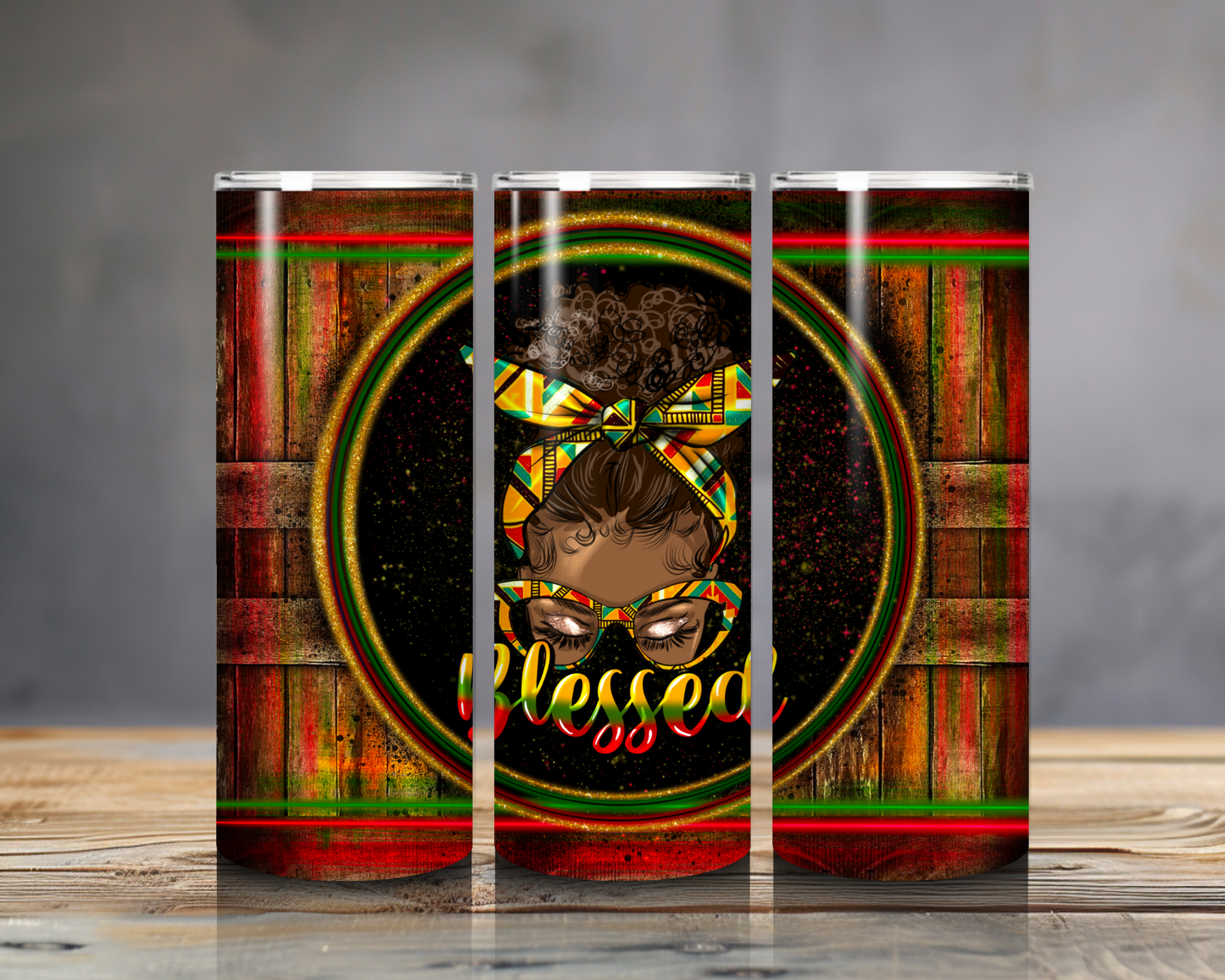 Blessed Tumbler - 20oz Stainless Steel African Print Black Girl Magic Tumbler