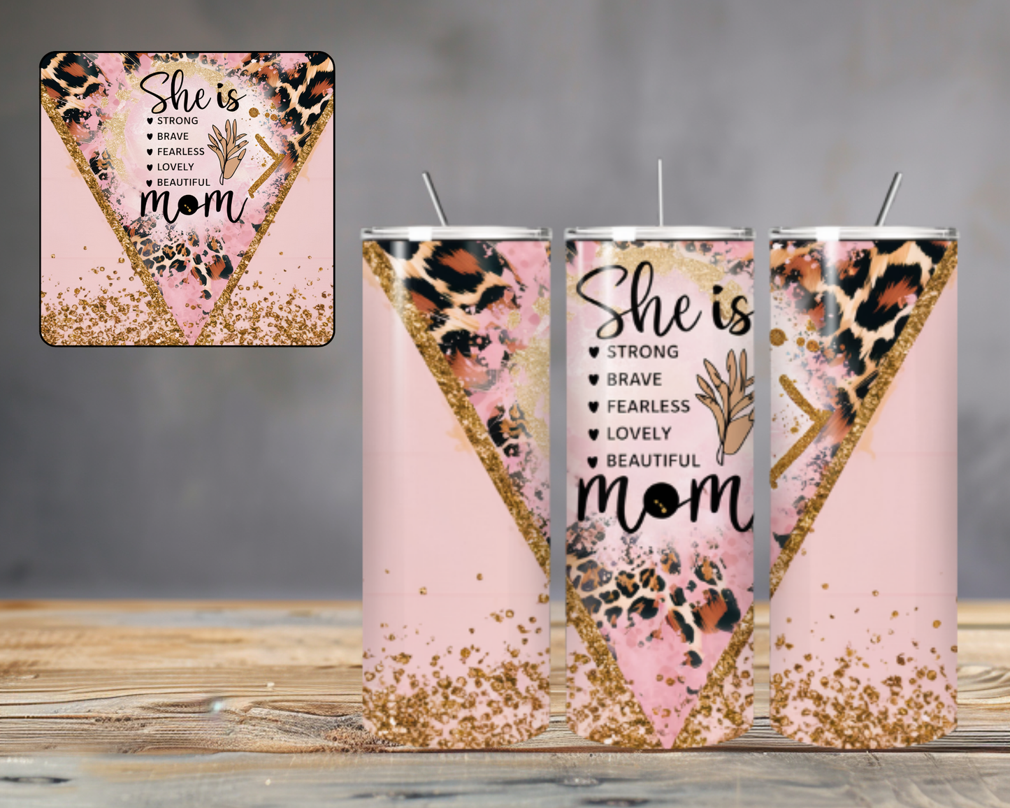 6 Sublimation PNGs for 20oz Skinny Mom Tumblers Designs – Vibrant Floral, Afro Mom, Butterfly & More – Instant Digital Download