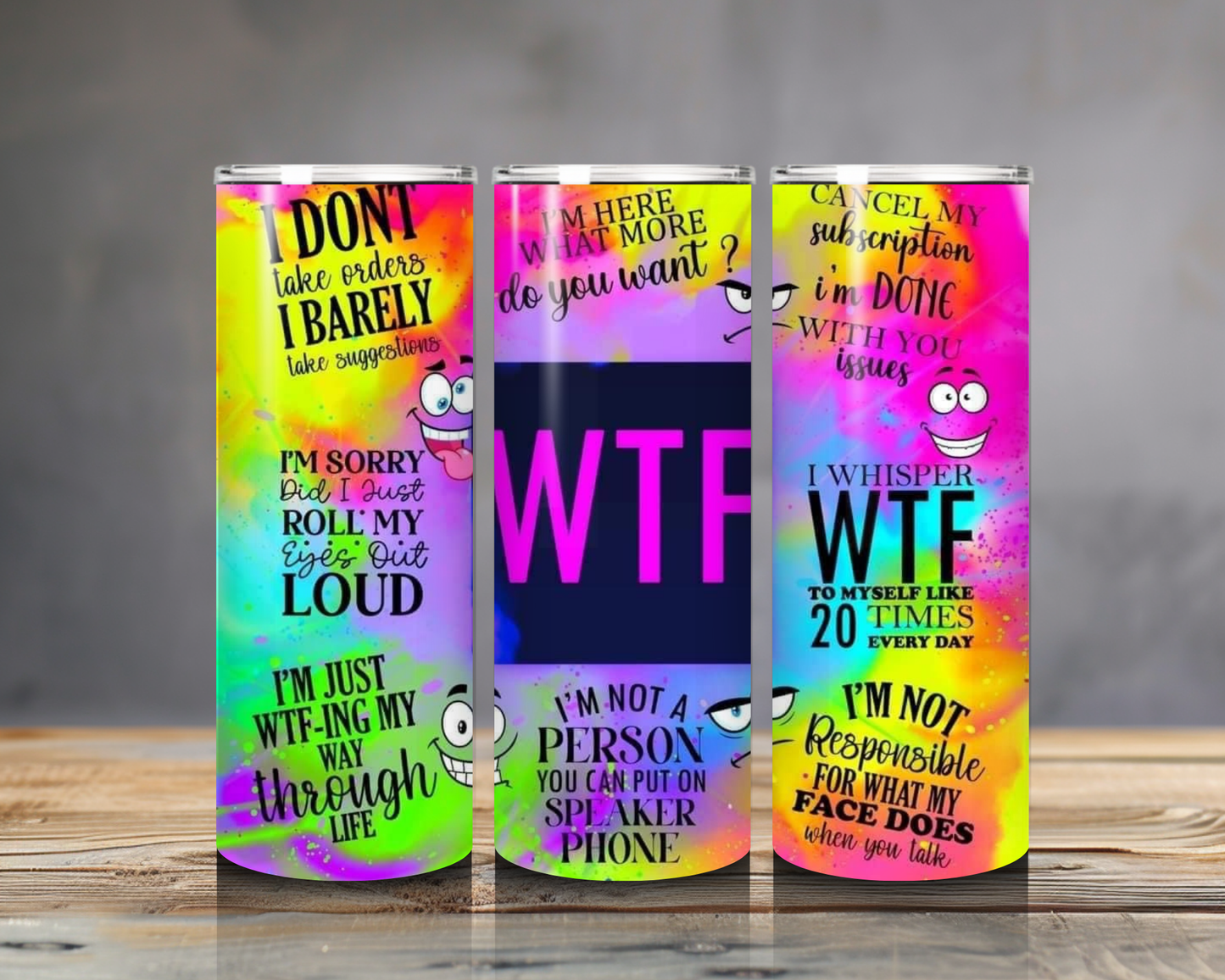 WTF Tumbler - 20oz Stainless Steel Funny Sarcastic Travel Mug