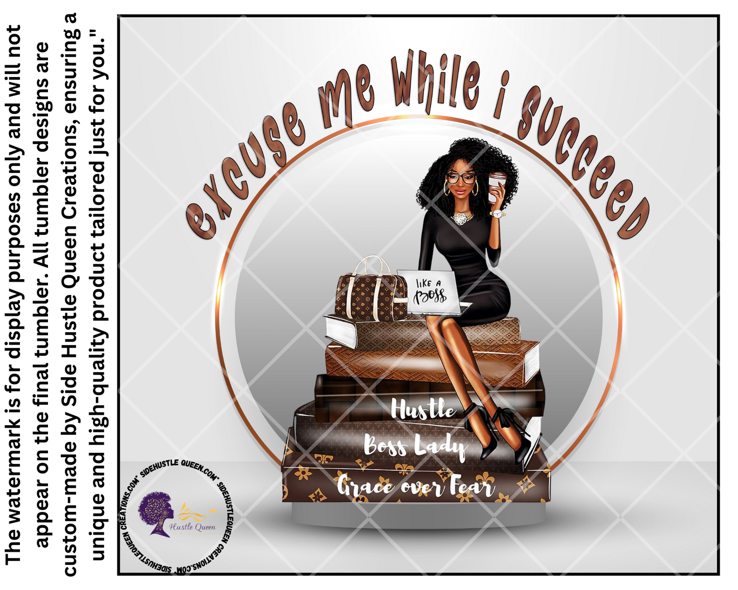 Boss Lady Tumbler - 20oz Stainless Steel Hustle & Success Travel Mug