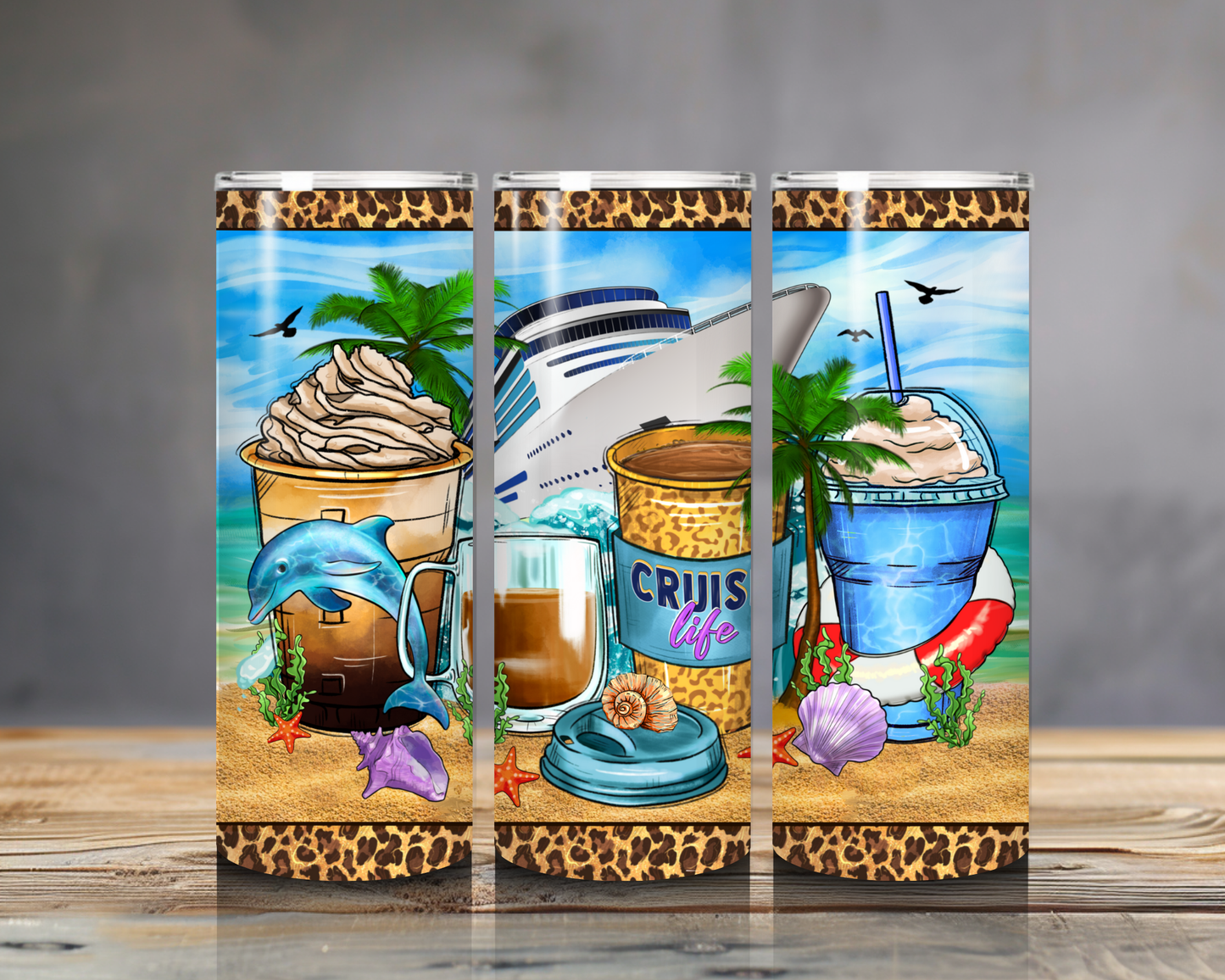 Cruise Life Tumbler - 20oz Stainless Steel Tropical Travel Mug for Coffee & Cocktails