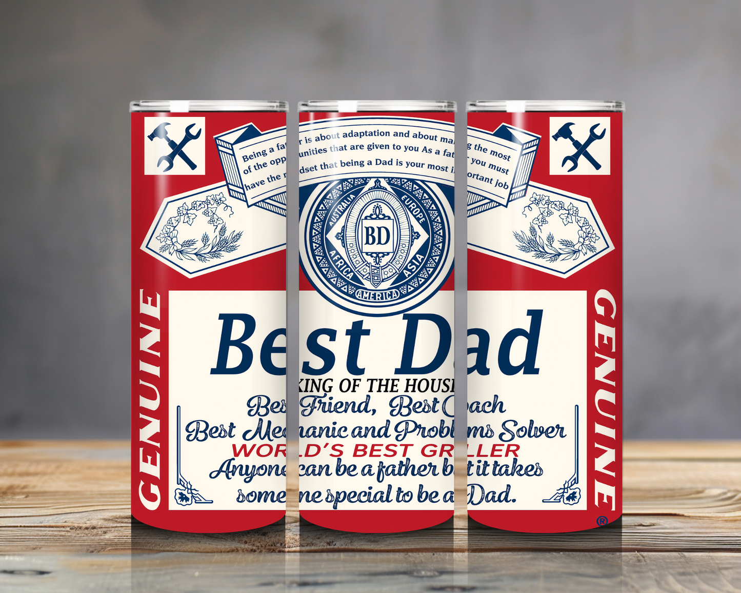 Best Dad Tumbler - 20oz Double-Wall Stainless Steel, Funny Father’s Day Gift, Dad Appreciation Travel Mug