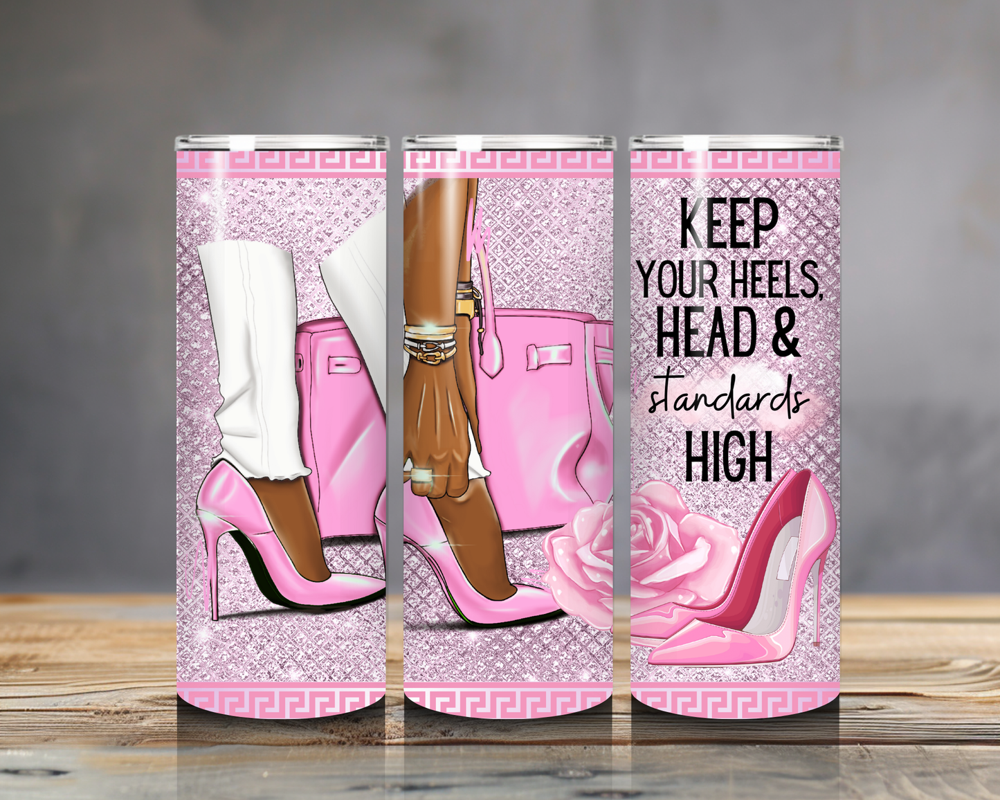 Pink High Heels Tumbler - 20oz Double-Wall Stainless Steel, Fashion & Confidence Quote Mug, Stylish Gift for Women