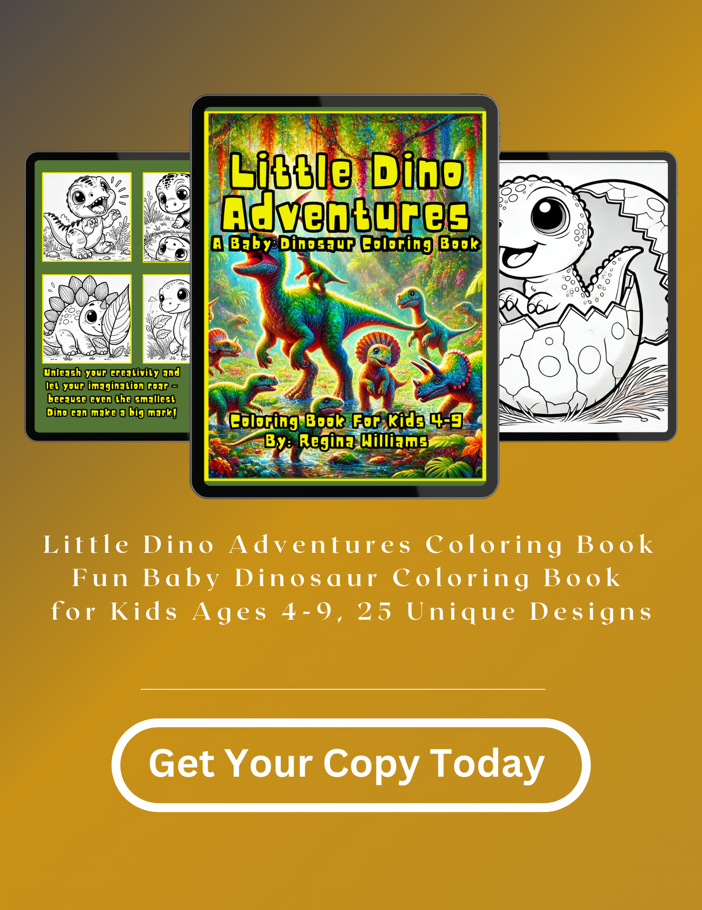 Little Dino Adventures Coloring Book - Fun Baby Dinosaur Coloring Book for Kids (Paperback Book)