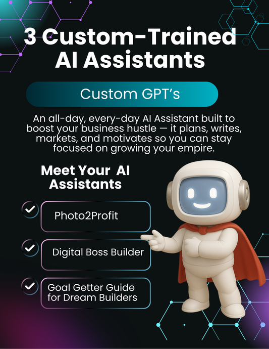 3 Custom-Trained AI Assistants for Entrepreneurs – Productivity, Marketing & Goal-Setting Power Pack