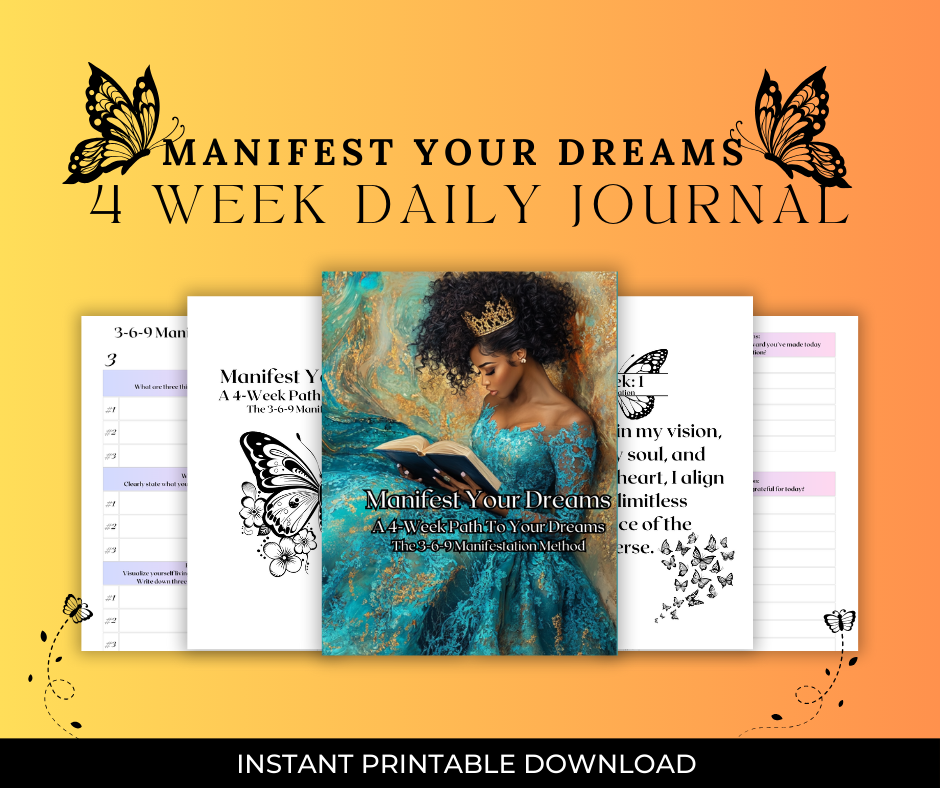 Manifest Your Dreams: A 4-Week Path to Your Dreams - The 3-6-9 Manifestation Method (Digital Download - Instant Access)