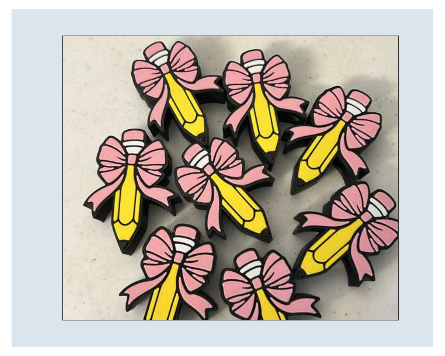 3D Printed Pencil Straw Topper – Kawaii Bow Cup Charm – Tumbler Accessory for Stationery Lovers – Reusable Straw Decoration