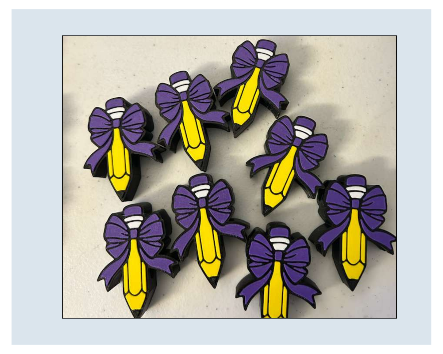 3D Printed Pencil Straw Topper – Kawaii Bow Cup Charm – Tumbler Accessory for Stationery Lovers – Reusable Straw Decoration