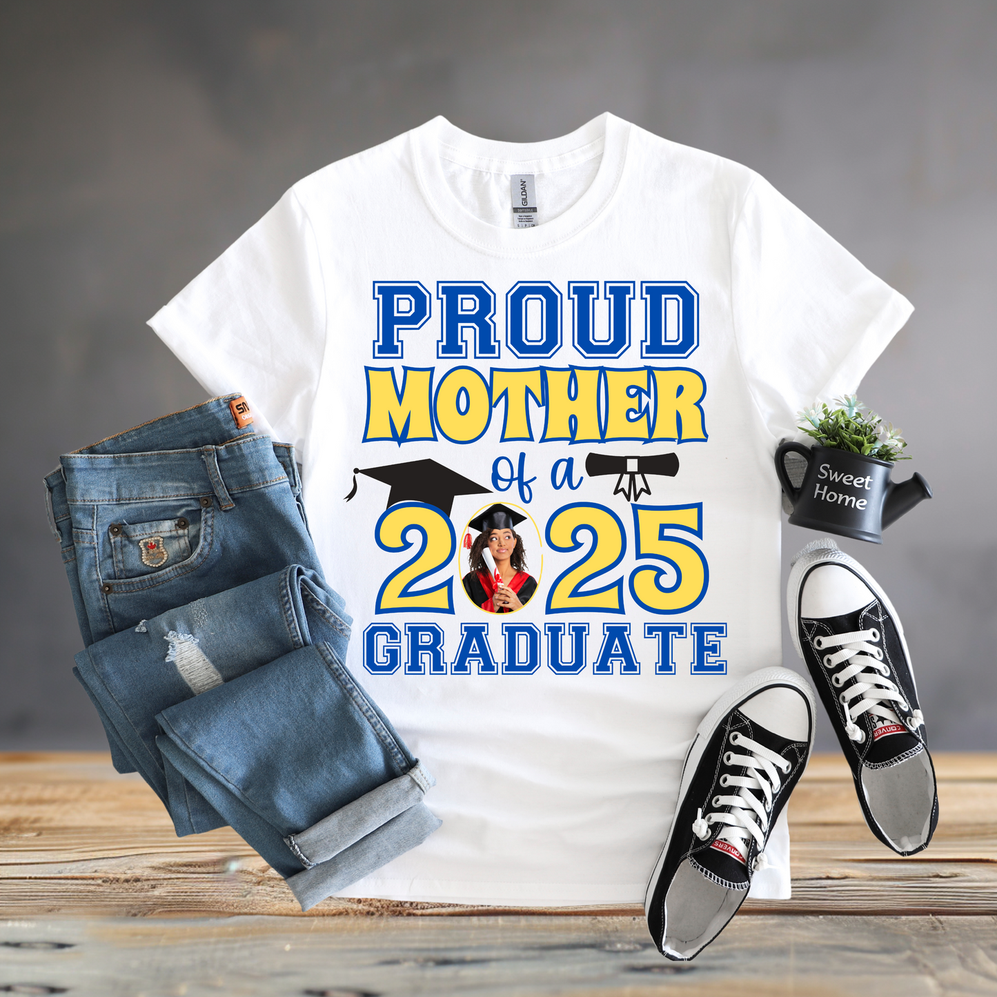 Proud Mother of a 2025 Graduate T-Shirt – Custom Graduation Shirt for Moms – Class of 2025 Gift Idea