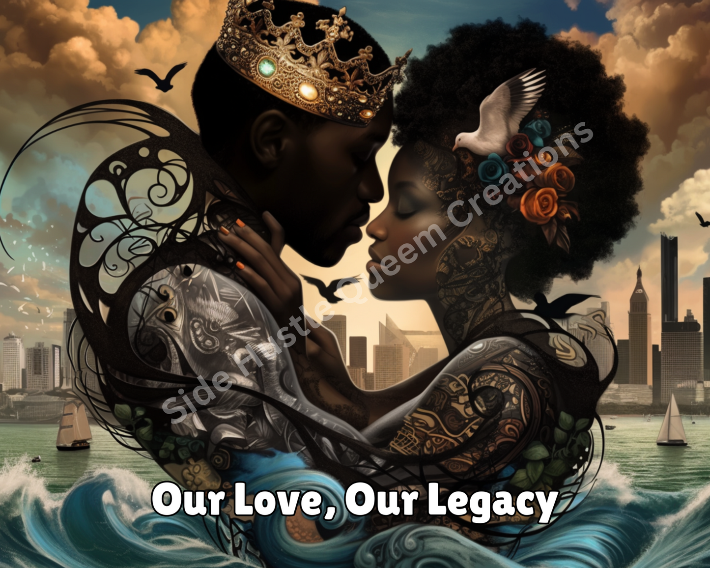 20 oz Tumbler with Straw - 'Our Love, Our Legacy' - Elegant African-Inspired Design