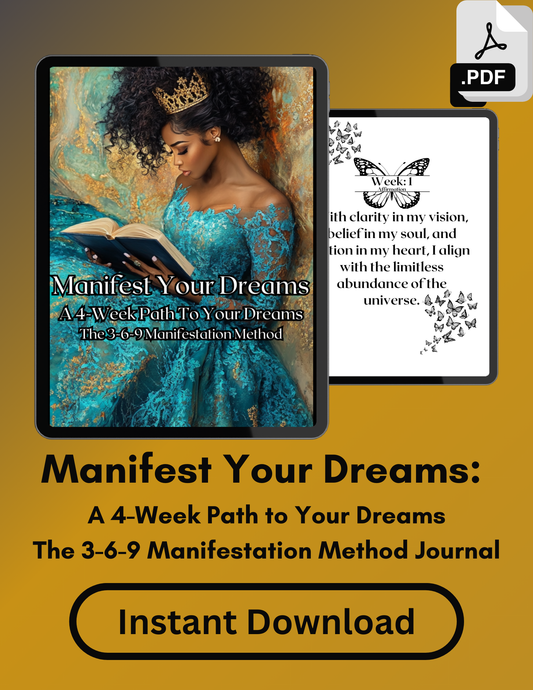 Manifest Your Dreams: A 4-Week Path to Your Dreams - The 3-6-9 Manifestation Method (Digital Download - Instant Access)